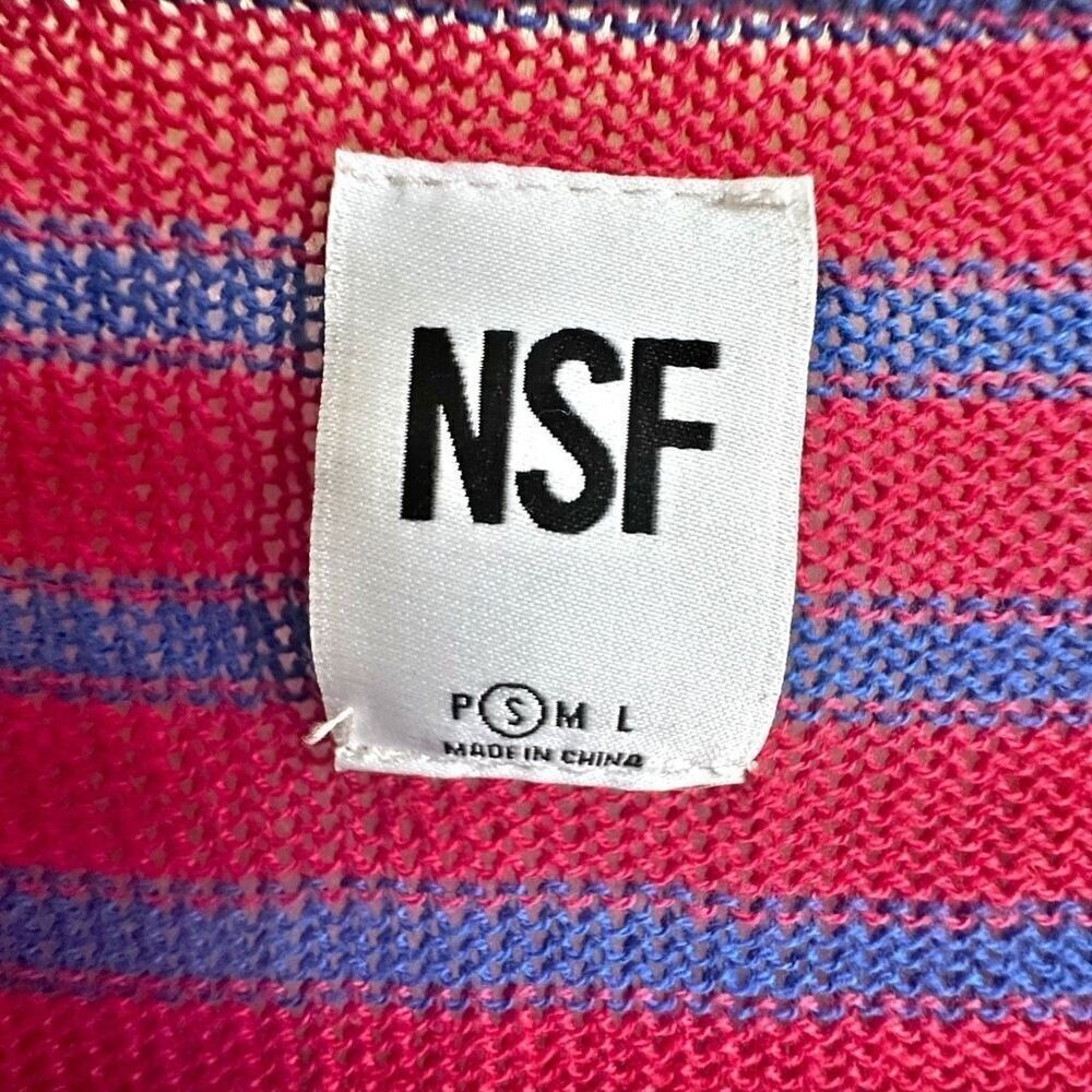 NSF | Stripe Striped Multi Color Slouch V-neck Long Sleeve Knit | Size Small - Picture 4 of 7
